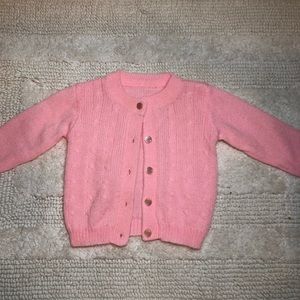 Vintage 12M (?) Pink Cord Cardigan